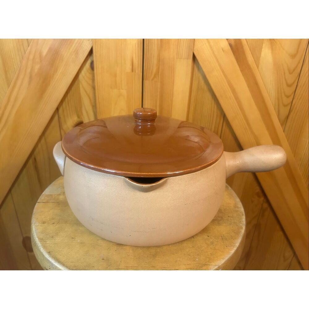 Vtg Red Wing Provincial Large Casserole Dish Handle Lid (5737)